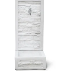 Fontana da giardino Adige in cemento bianco H 92 cm