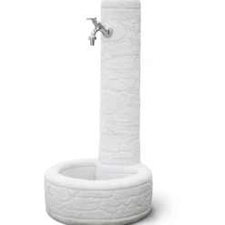 Fontana da giardino Arnosto in cemento bianco H 81 cm