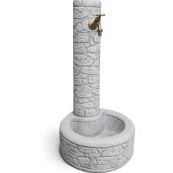 Fontana da giardino Arnosto in cemento grigio H 81 cm