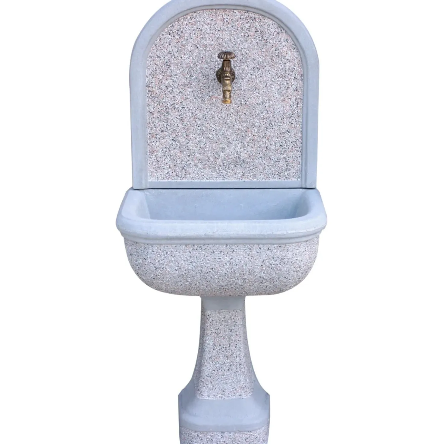 Fontana da giardino Mincio in cemento grigio H 132x57x42 cm