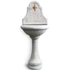 Fontana da giardino Panaro in cemento grigio H 106 cm