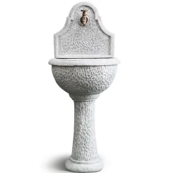 Fontana da giardino Reno in cemento grigio H 125cm