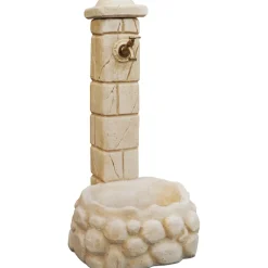 Fontana da giardino Savona in cemento nocciola H 92 cm