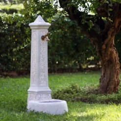 Fontana da giardino Vedovella Pisa in cemento grigio H 100 cm