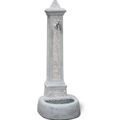 Fontana da giardino Vedovella Pisa in cemento grigio H 100 cm