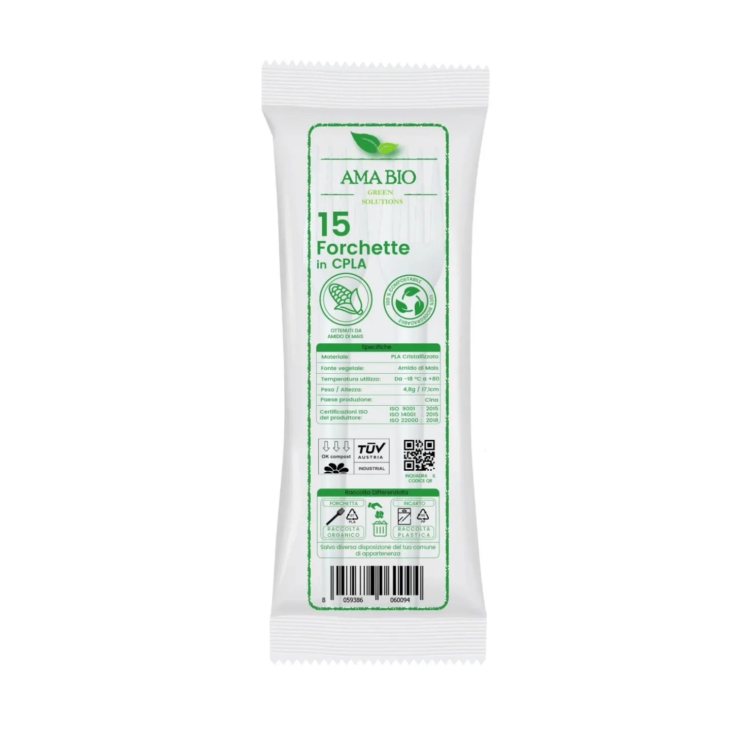Forchette Ama Bio H 17,1 cm termoresistenti
