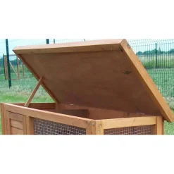 Gabbia per conigli in legno di abete 91,5x45x70 cm