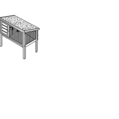 Gabbia per conigli in legno di abete 91,5x45x70 cm