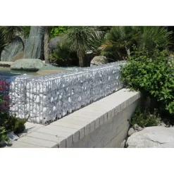 Gabbione in ferro decorativo e contenitivo 100x40x25 cm