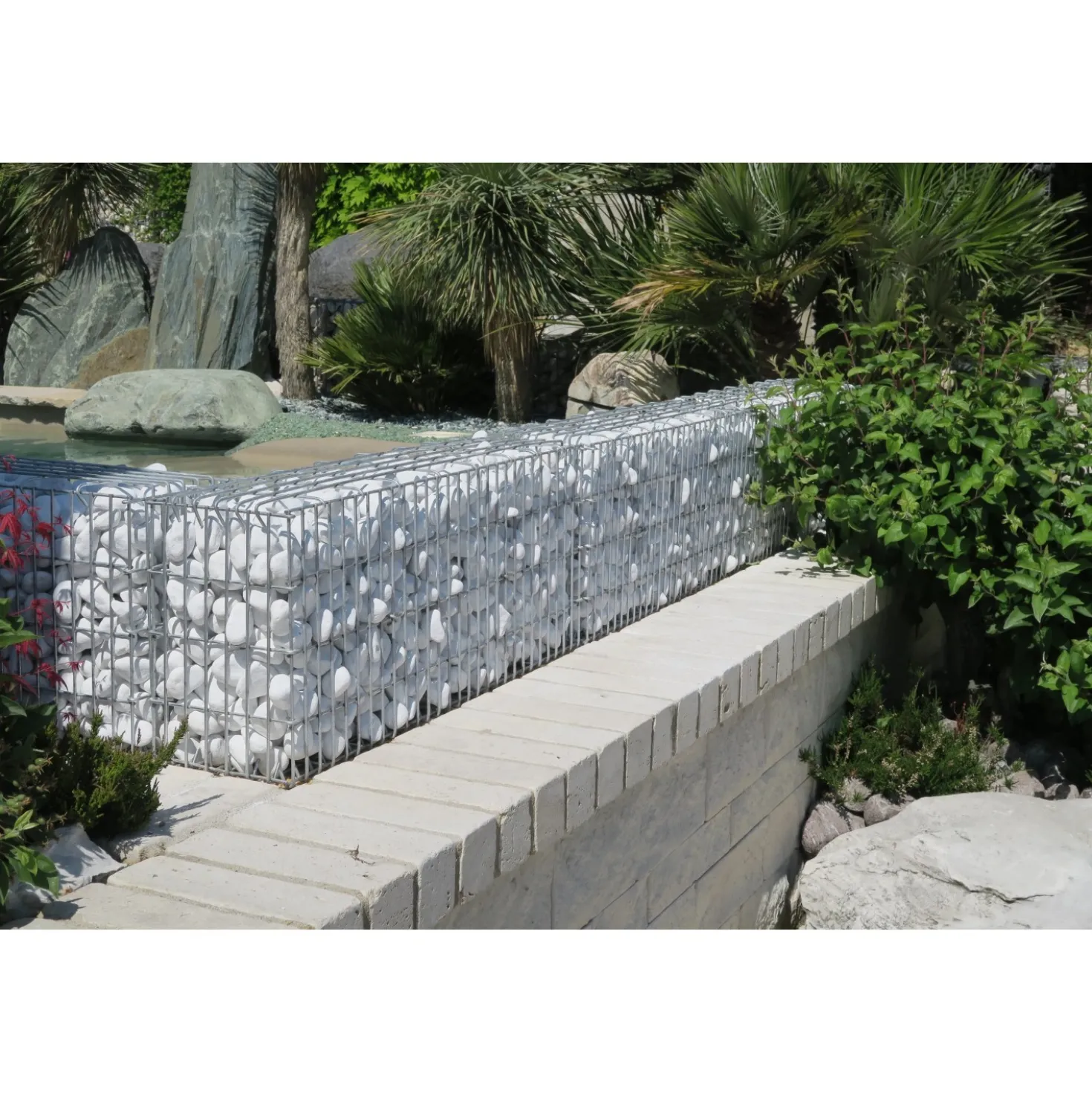 Gabbione in ferro decorativo e contenitivo 100x40x25 cm