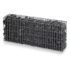 Gabbione in metallo con granulati nero ebano 10 kg 100x25x50 cm