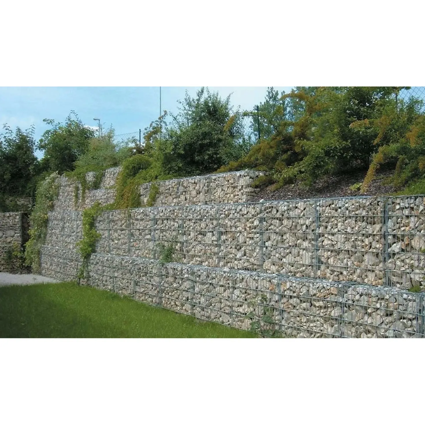 Gabbione in metallo decorativo e contenitivo 200x50x100 cm