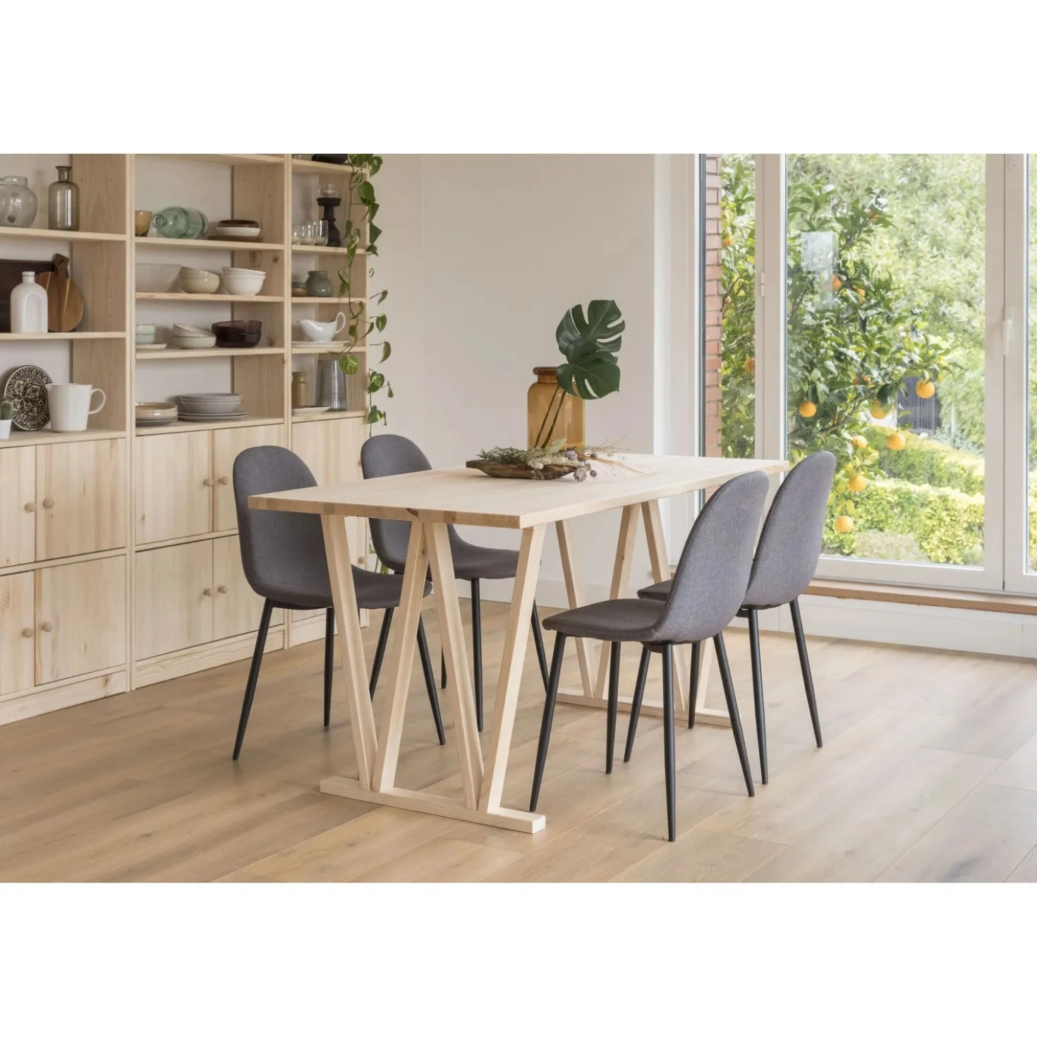 Gamba in pino massiccio per tavolo 75x61x5,8 cm 2 posizioni