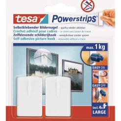 Ganci per quadro Tesa Powerstrips bianco 2 pz + 4 Powerstrips Large