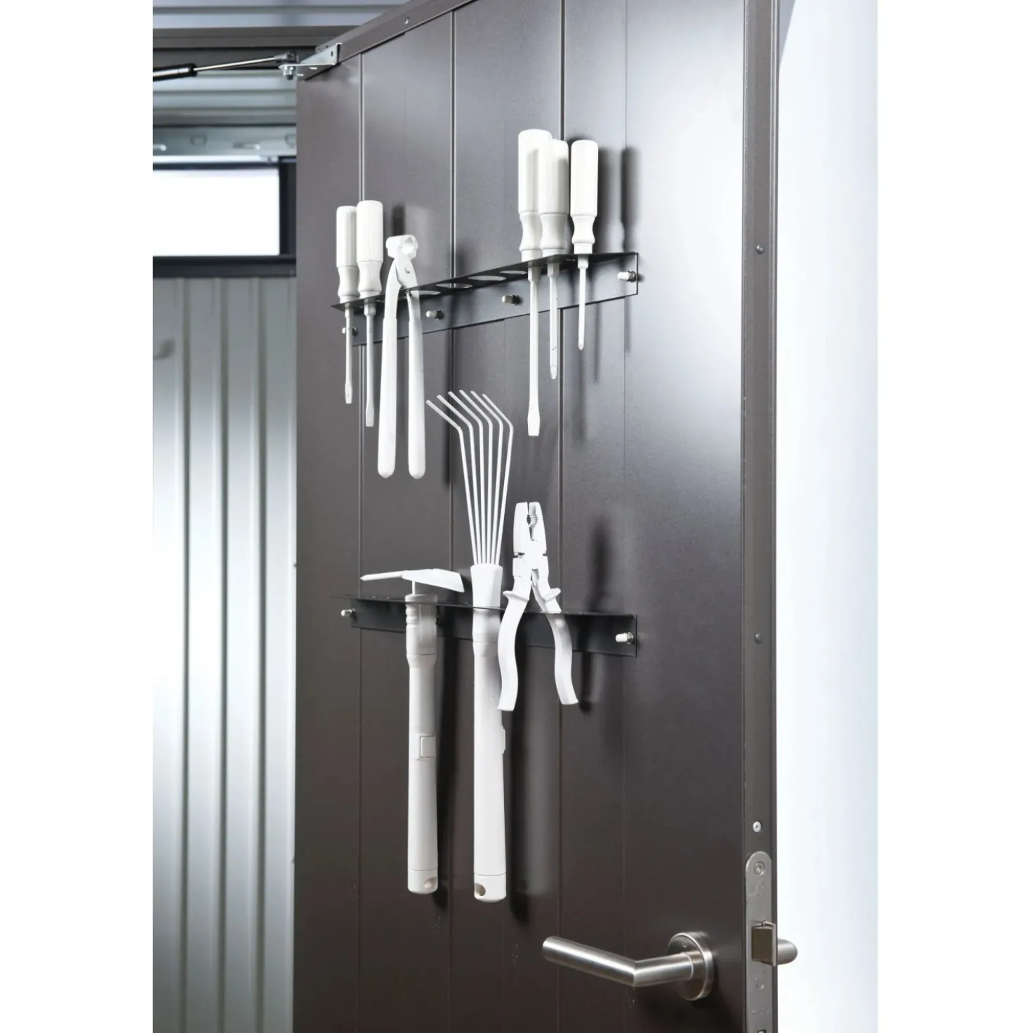 Ganci portattrezzi Biohort per casetta AvantGarde grigio scuro metallizzato