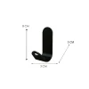 Gancio 1 posto in alluminio nero opaco L 3 x H 8 x P 4 cm