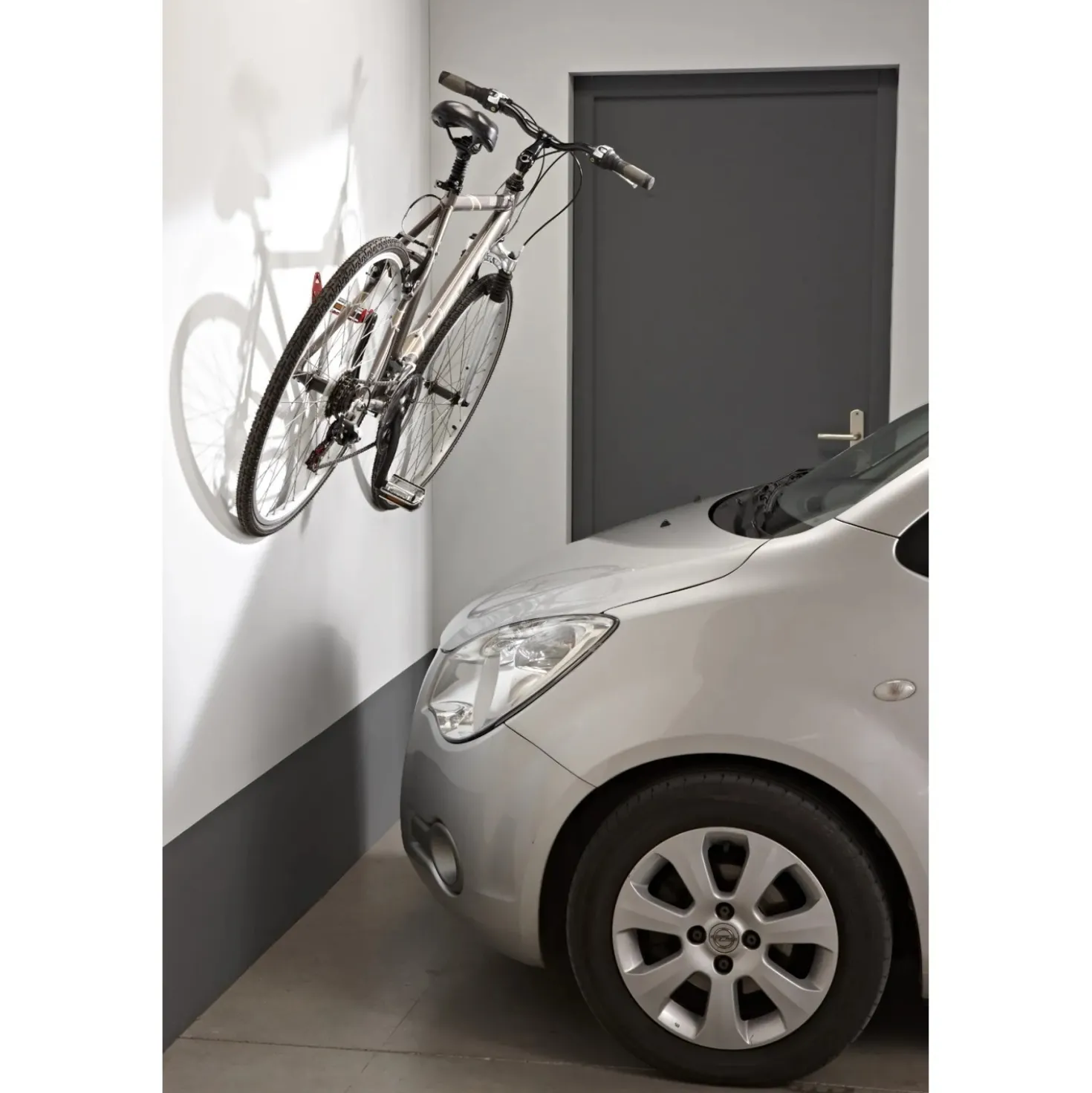 Gancio bici muro da pedale 12,5x8x7,7 cm rosso