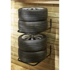 Gancio da muro per pneumatici P 65 cm nero 2 pz