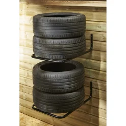 Gancio da muro per pneumatici P 65 cm nero 2 pz