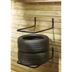 Gancio da muro per pneumatici P 65 cm nero 2 pz