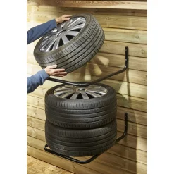 Gancio da muro per pneumatici P 65 cm nero 2 pz