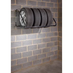Gancio da muro per pneumatici 4 posti nero