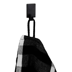 Gancio da parete quadrati Wenko in acciaio inox nero 4 pz 19x34x15 mm