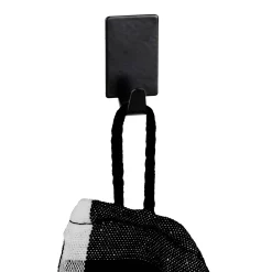 Gancio da parete quadrati Wenko in acciaio inox nero 4 pz 19x34x15 mm