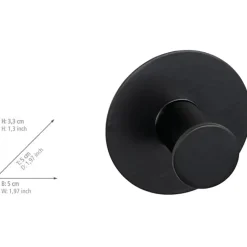 Gancio da parete Wenko Celano in acciaio inox nero 50x33x50 mm