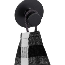 Gancio da parete Wenko Celano in acciaio inox nero 50x33x50 mm