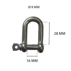 Gancio grillo dritto inox 8 mm