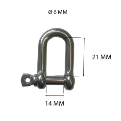 Gancio grillo dritto inox 6 mm