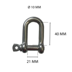 Gancio grillo dritto inox 10 mm