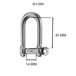 Gancio grillo lungo inox 6 mm