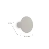 Gancio in poliresina rotondo colore grigio diametro 5 cm