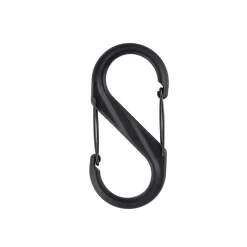 Gancio Moschettone a S in plastica nera H 20 cm
