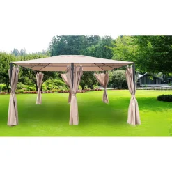 Gazebo in acciaio e poliestere 300x400 cm beige