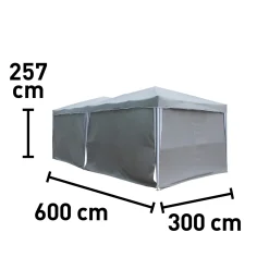 Gazebo in acciaio e poliestere Maceio 600x300x257 cm