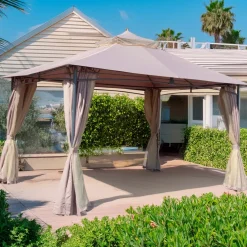 Gazebo in acciaio e poliestere Amora New 408x307x313 cm