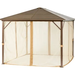 Gazebo in alluminio e policarbonato Casais 360x300x258 cm