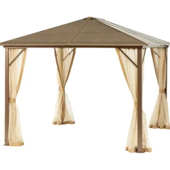 Gazebo in alluminio e policarbonato Casais 360x300x258 cm