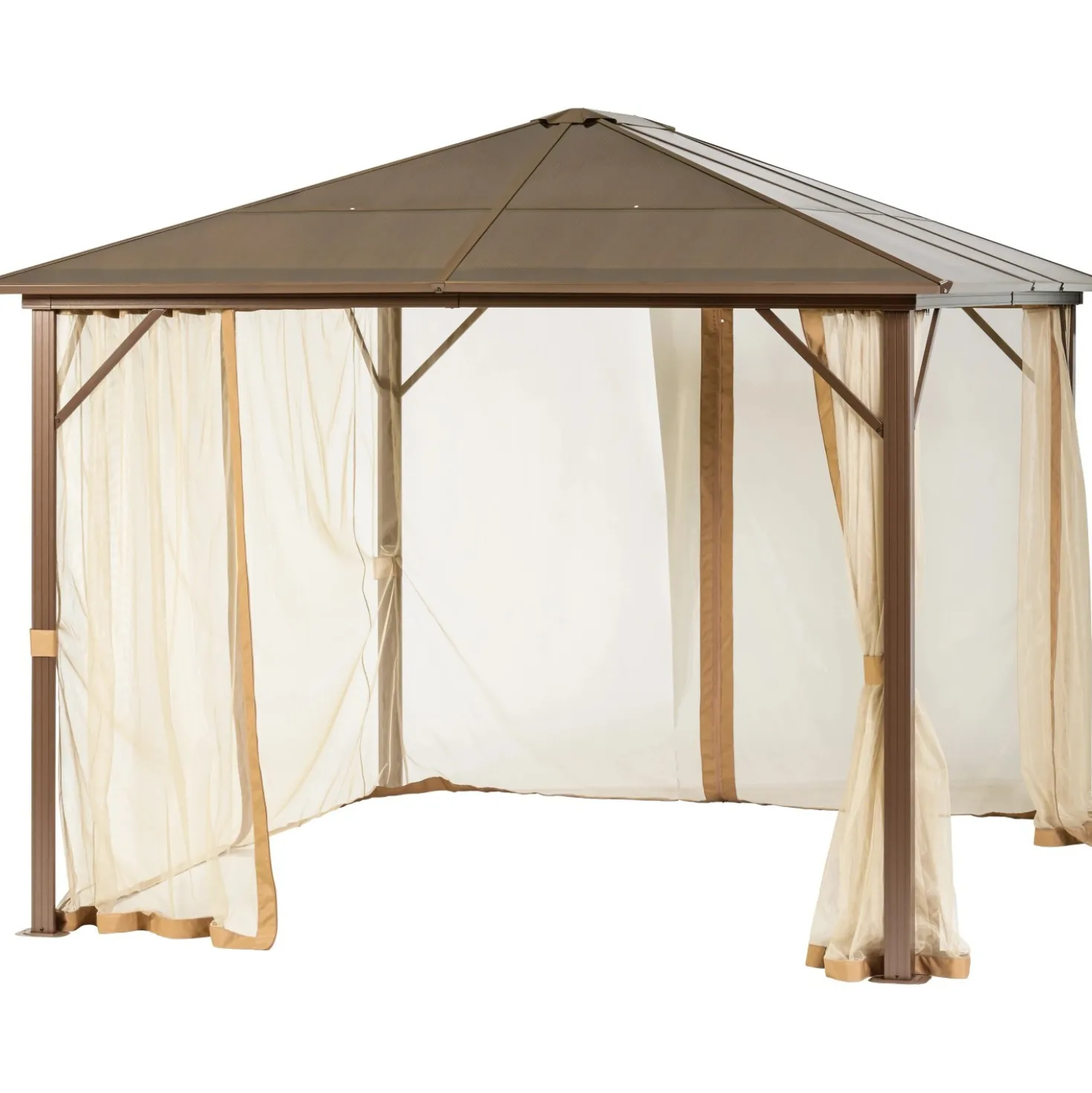 Gazebo in alluminio e policarbonato Casais 360x300x258 cm