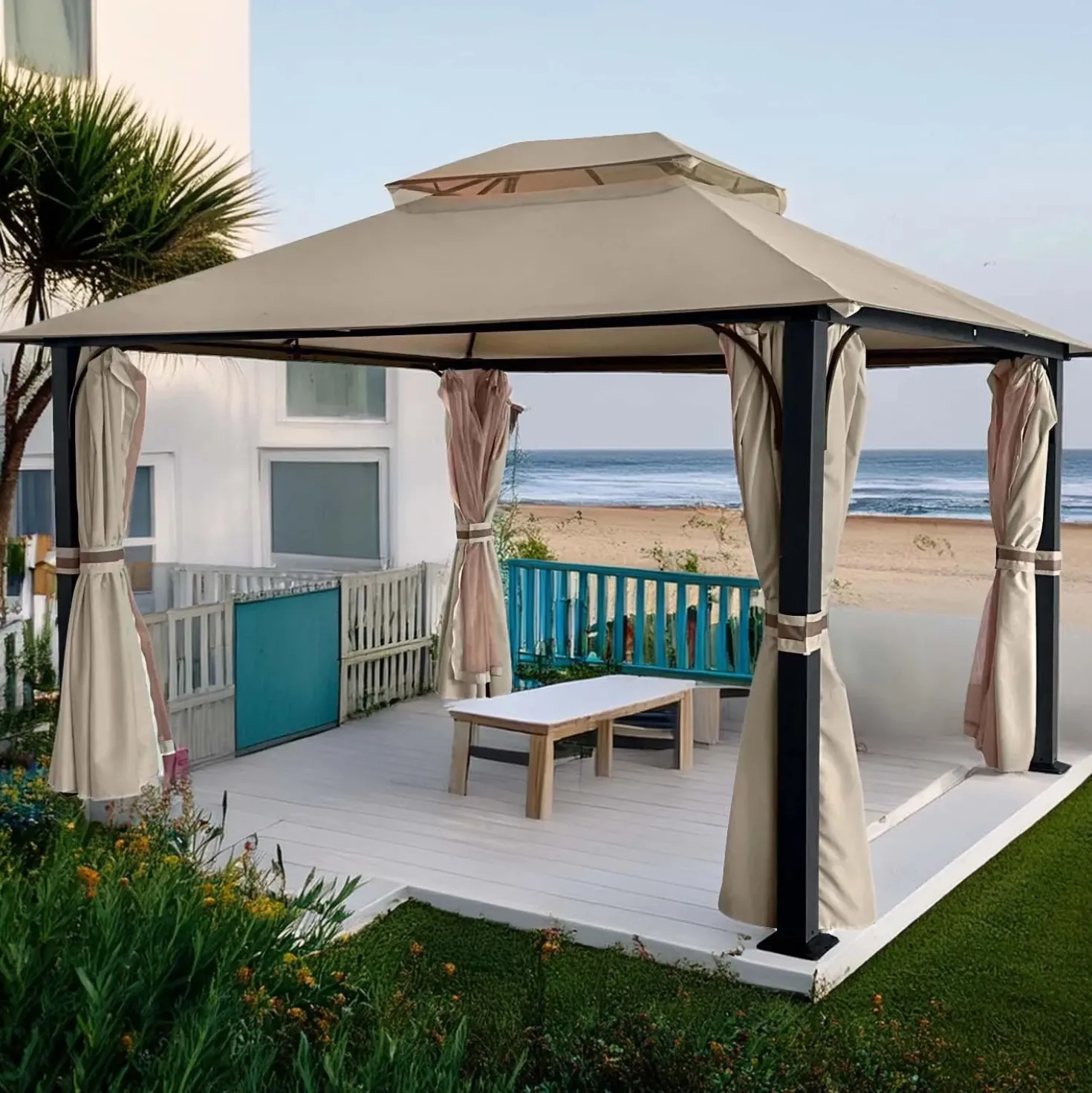 Gazebo in alluminio e poliestere Arcilla 330x400xH280 cm