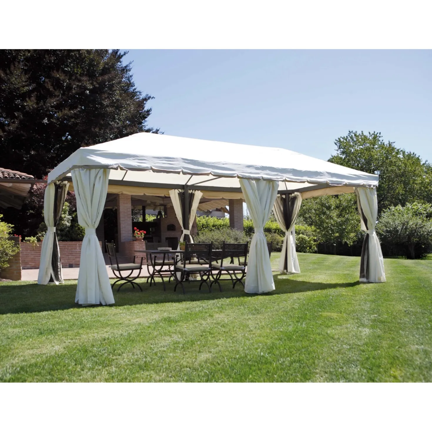 Gazebo in alluminio e poliestere resinato 600x300 cm