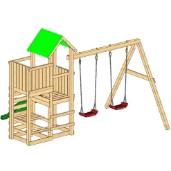 Gioco da giardino Chester con scivolo e altalene 308x335xh245 cm
