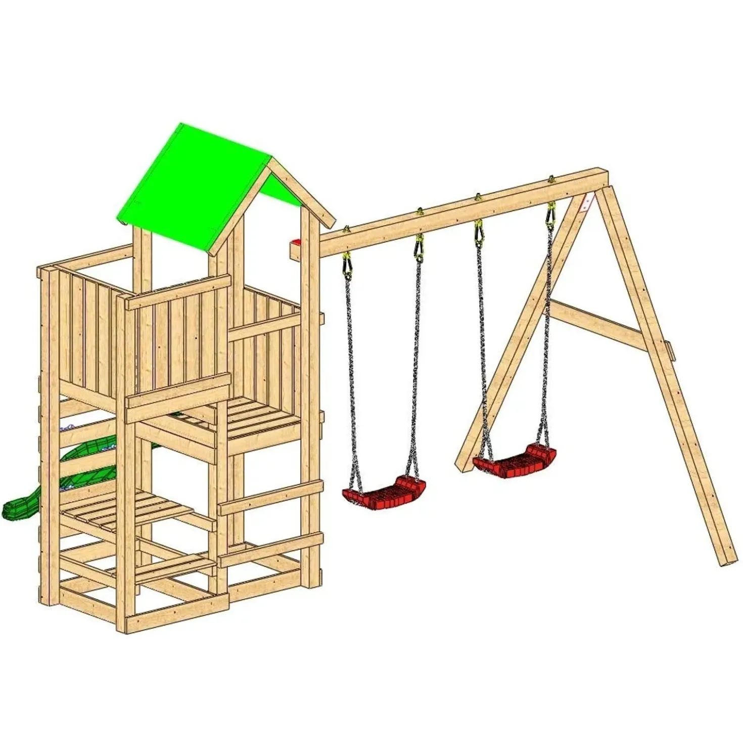 Gioco da giardino Chester con scivolo e altalene 308x335xh245 cm
