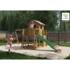 Gioco da giardino Floppi con scivolo e altalene 379x396xh262 cm
