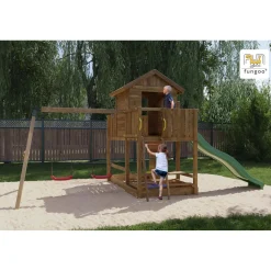Gioco da giardino Floppi con scivolo e altalene 379x396xh262 cm