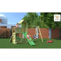 Gioco da giardino Floppi con scivolo e altalene 379x396xh262 cm