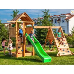 Gioco da giardino Fortress con scivolo e altalena 560x445xh305 cm